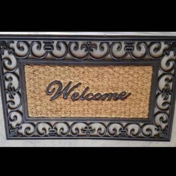 Nwt Wrought Iron Rubber Welcome Door Mat Nwt
